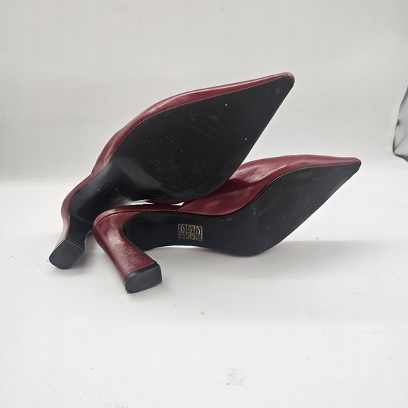 Jeffrey Campbell Unamused Cherry Red Block-Heel Pointed-Toe Mules Size 8 - Picture 11 of 16